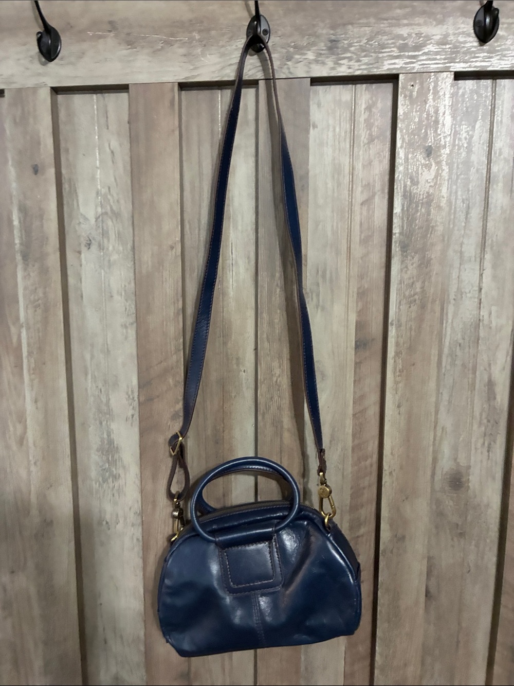 NWOT HOBO Navy Leather Crossbody Satchel
